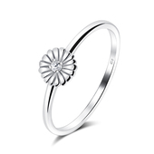 Cute flowers with CZ Silver Ring NSR-4059
